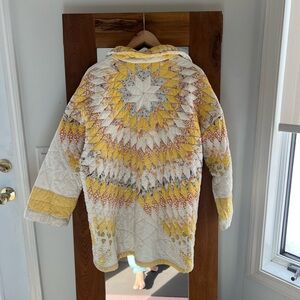 Vintage Quilted Jacket in Yellow and Cream